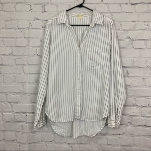Cloth and stone pinstripe button down top